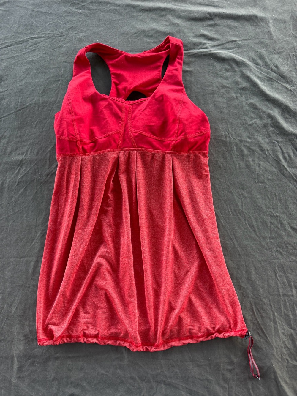 lululemon athletica Red Racerback Tank with Drawstring Hem